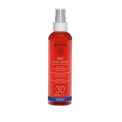 Apivita Bee Sun Safe Tan Perfecting Body Oil SPF30 Αντηλιακό Λάδι Σώματος για Μαύρισμα και Μεταξένια Αίσθηση, 200ml