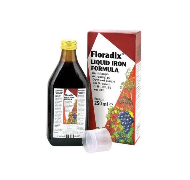 Power Health Floradix Liquid Iron Formula Συμπλήρωμα Διατροφής με Οργανικό Υγρό Σίδηρο, Βιταμίνες Β και C, 250ml